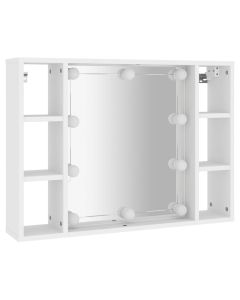 vidaXL mueble con espejo y LED blanco 76x15x55 cm