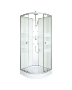 Cabina de ducha hidromasaje amelia blanca - en kit - cuarto de círculo 90cm