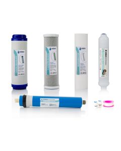 Pack 4 filtros osmosis inversa y membrana 75gpd