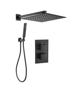 Valaz ducha empotrada termostática pared negro mate tajo 40cm