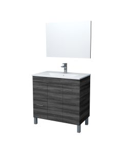 Ondee - mueble de baño  aktiva - ancho 80cm - melamina madera gris
