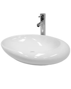 Lavabo sobre encimera - 585 x 375 x 145 mm blanco ecd germany