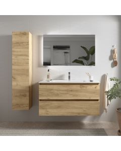 Mueble baño bequia 100 cm roble | lavabo