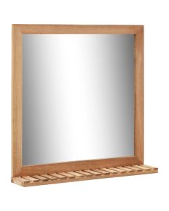 Espejo de cuarto de baño madera maciza de nogal 60x12x62 cm