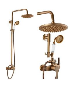 Columna de ducha monomando retro tursi dorado envejecido