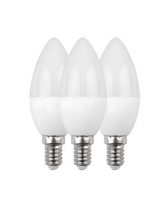 Pack 3 bombillas led vela e14 6w equi.40w 470lm 15000h primer leader