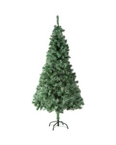 Árbol de navidad artificial de color verde con soporte metálico