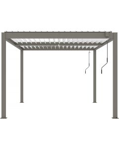 Windsor" pérgola bioclimática de aluminio con LED 3 x 4 - taupe