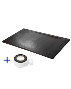 Plato de ducha de resina 180x80 premium ambiente negro ral 9005 80x180