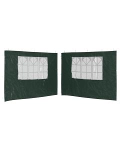 vidaXL paredes laterales de carpa de fiesta con ventana 2 uds pe verde