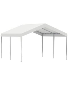 Carpa garaje para coche metal galvanizado, pe color blanco 400x400x280 cm