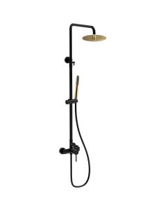 Kibath columna de ducha monomando redonda 83-120 cm zuñi acabado negro