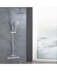 Aica columna de ducha de termostato 38℃ columna ajustable 85-125cm