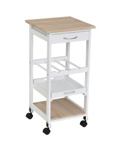 Carrito de cocina mdf, pino blanco 37x37x76 cm