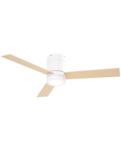 Ventilador de techo metal, mdf, vidrio color blanco 112x112x25 cm homcom