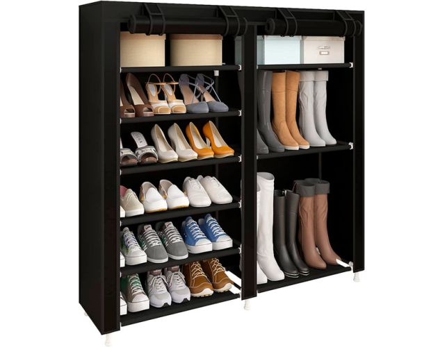 Zapatero organizador de 24 pares, armario de almacenamiento de zapatos en  torre