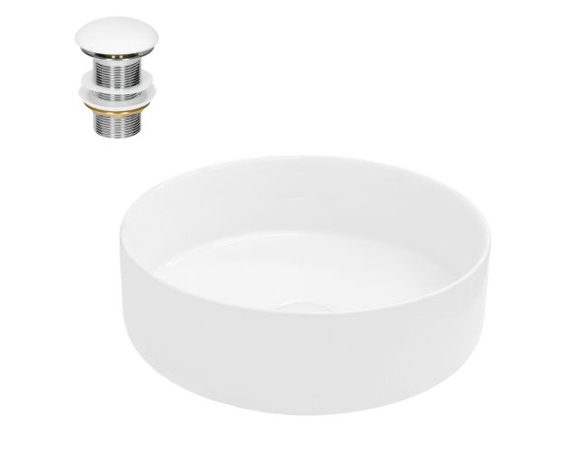 ECD Germany Lavabo de Baño Ø 355 x 120 mm Lavadero de Encimera