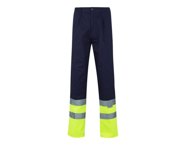 Velilla pantalon bicolor av l azul marino amarillo fluor Brico Depot