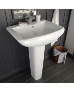 vidaXL lavabo de pie de cerámica blanco 580x470x200 mm
