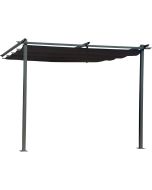 Pérgola adosada con techo retráctil - 3 x 3 m - gris antracita