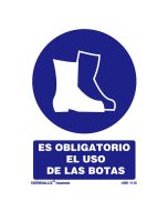 Señal obligatorio usar botas protección