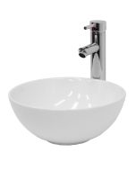 Lavabo cerámico ovalado 320 x 320 x 135 mm blanco