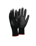 4 pares guantes trabajo pu talla 7-s negro