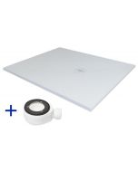 Plato de ducha resina 70x70 blanco+vávula+rejilla natural pro ( 70x70 )