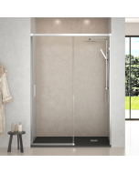 Mampara ducha frontal corredera 200 cm (adaptable 194-200cm) cromo brillo