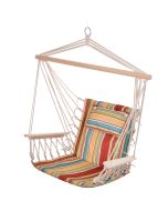 Silla coLGante madera, aLGodón y poliéster multicolor 100x106 cm Outsunny