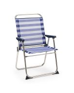 Silla de playa plegable solenny con respaldo alto 81x62x86 cm color azul y