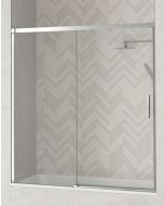 Mampara bañera de 1 fijo 1 puerta | cromo brillo 160cm