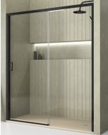 Mampara ducha frontal 1 puerta 1 fijo | negro 100cm (adap.98-102cm)