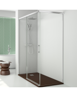 Mampara ducha rectangular frente 120 - lateral 100 cm | transparente cromo