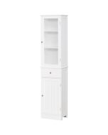 Armario alto para baño mdf y acrílico color blanco 40x27x171.5 cm kleankin