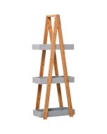 Estantería de baño mdf, bambú bicolor 30x18x81 cm kleankin, hogar - baño