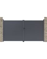 Porton jardin aluminio 349.5 x 180.9 cm - gris