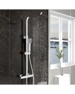 Aica columna ducha termostática cuadrada plata ducha lluvia para baño