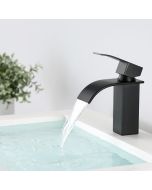 Mezclador de lavabo grifo de baño grifo de cascada - cecipa - negro - cromo