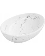 Lavabo cerámico sobre encimera, 40,5x33x14 cm, blanco