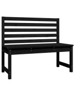 vidaXL banco de jardín madera maciza pino negro 109 cm