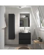 Mueble baño bequia 60 cm negro mate | lavabo +encimera