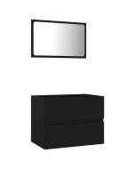 vidaXL juego de muebles de baño 2 pzas madera contrachapada negro