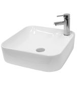 Lavabo sobre encimera - 435 x 435 x 125 mm blanco ecd germany