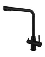 Grifo Cocina Osmosis Negro 3 vías 2 salidas TRIAVI COAL GRIFERS