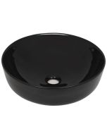 vidaXL lavabo redondo de cerámica negro 41,5x13,5 cm