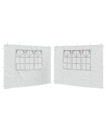 vidaXL paredes laterales de carpa de fiesta con ventana 2uds pe blanco