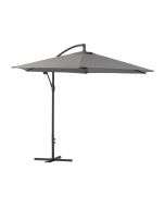 Parasol de jardín exéntrico en aluminio ilios - circular - ø 3 m - gris