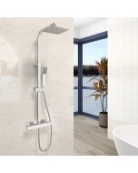 Aica columna de ducha termostática cuadrado ducha lluvia de baño 73-115cm