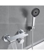 Grifo de bañera en cascada, mezclador de baño montado en la pared de latón